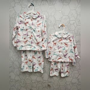 Lot of two Carter's Just One You Toddler Girls' 2 pc Reindeer Pajama Sets